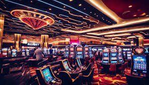 Meja Caribbean Stud Poker live-dealer di studio studiobet dengan kartu yang ditampilkan dan dealer profesional